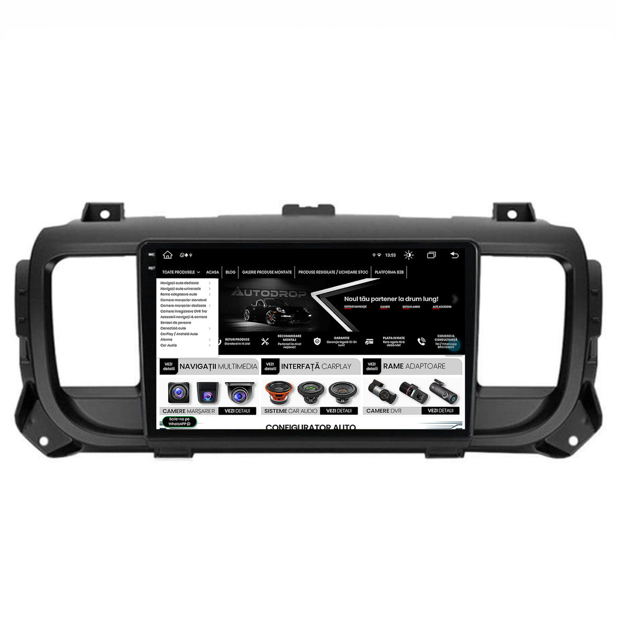 Navigatie Toyota Proace (2016+), Android, V-Octacore / 4GB RAM + 64GB ROM, 9.5 Inch - AD-BGV9004+AD-BGRKIT065V2
