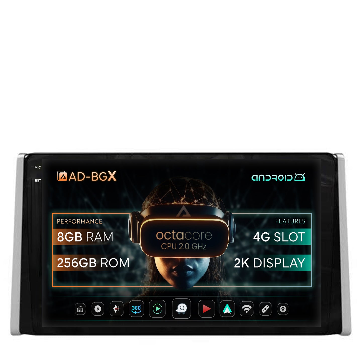 Navigatie Toyota RAV4 (2018+), Android, X-Octacore / 8GB RAM + 256GB ROM, 9.5 Inch - AD-BGX9008+AD-BGRKIT098