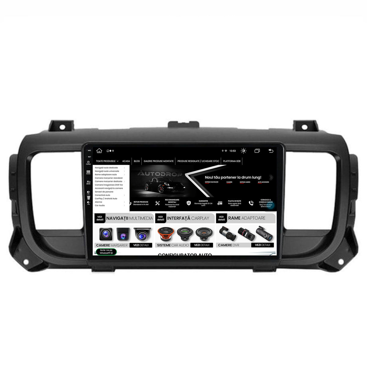 Navigatie Toyota Proace (2016+), Android, Z-Octacore / 8GB RAM + 256GB ROM, 9 Inch - AD-BGZ9008+AD-BGRKIT065V2