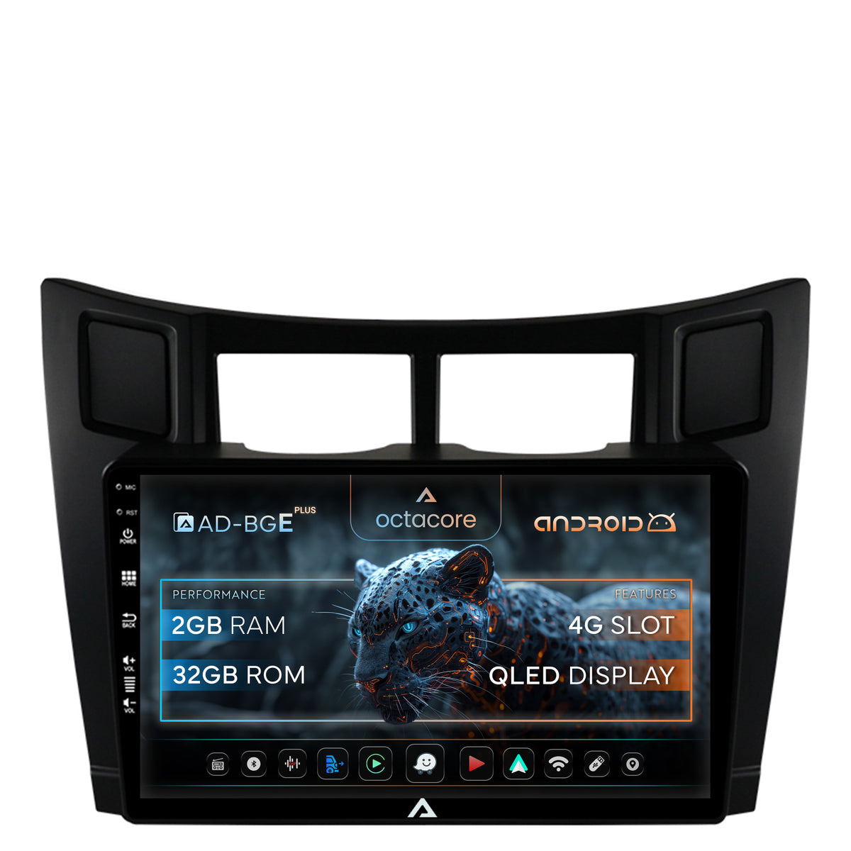 Navigatie Toyota Yaris (2005-2012), Android, E-Octacore / 2GB RAM + 32GB ROM, 9 Inch - AD-BGE9002+AD-BGRKIT103