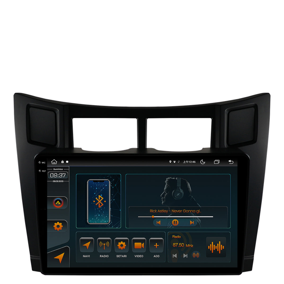 Navigatie Toyota Yaris (2005-2012), Android, V-Octacore / 4GB RAM + 64GB ROM, 9.5 Inch - AD-BGV9004+AD-BGRKIT103