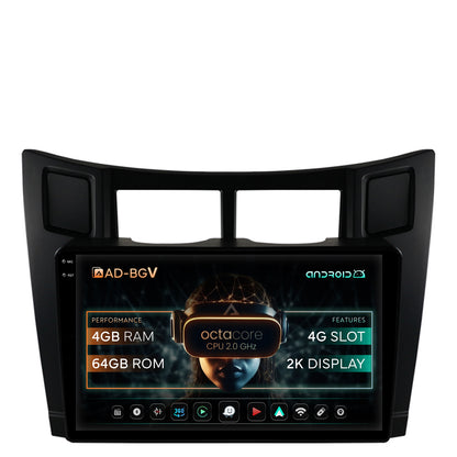 Navigatie Toyota Yaris (2005-2012), Android, V-Octacore / 4GB RAM + 64GB ROM, 9.5 Inch - AD-BGV9004+AD-BGRKIT103