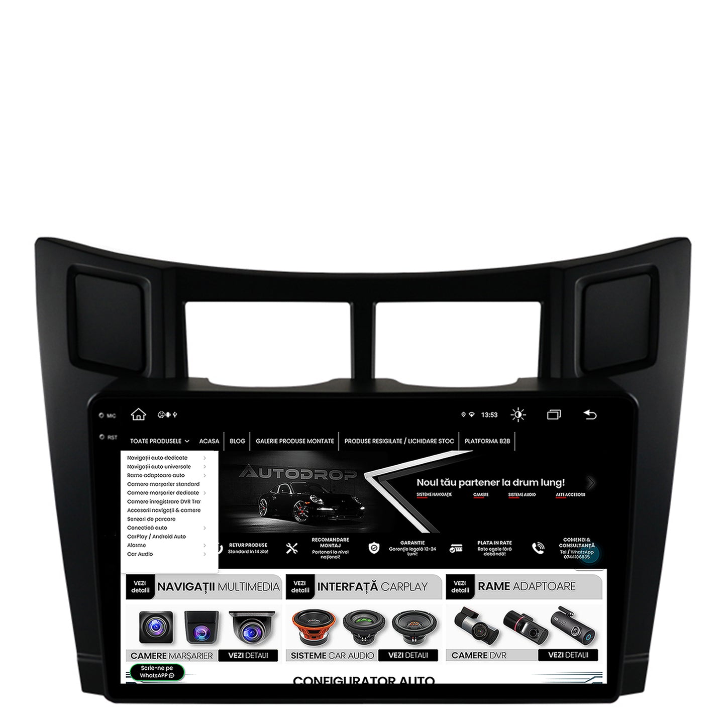Navigatie Toyota Yaris (2005-2012), Android, X-Octacore / 8GB RAM + 256GB ROM, 9.5 Inch - AD-BGX9008+AD-BGRKIT103