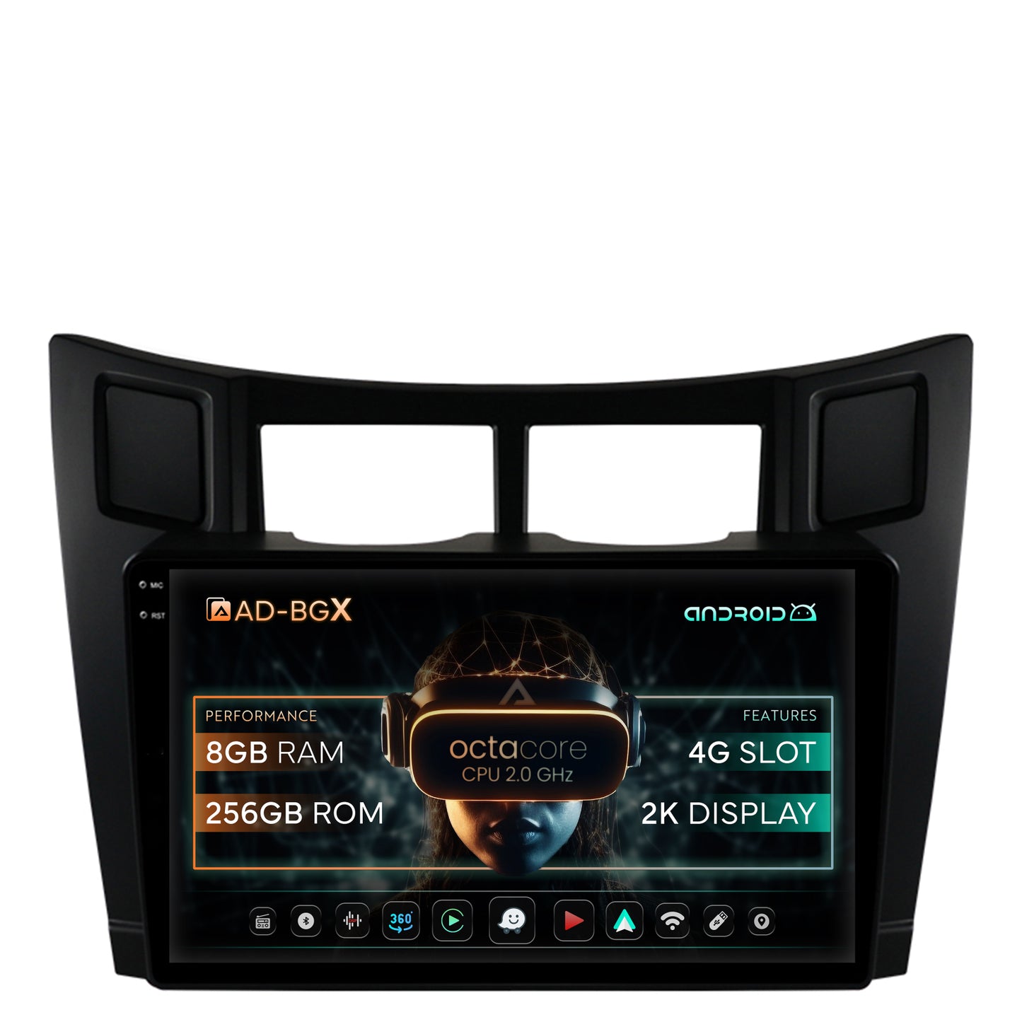 Navigatie Toyota Yaris (2005-2012), Android, X-Octacore / 8GB RAM + 256GB ROM, 9.5 Inch - AD-BGX9008+AD-BGRKIT103