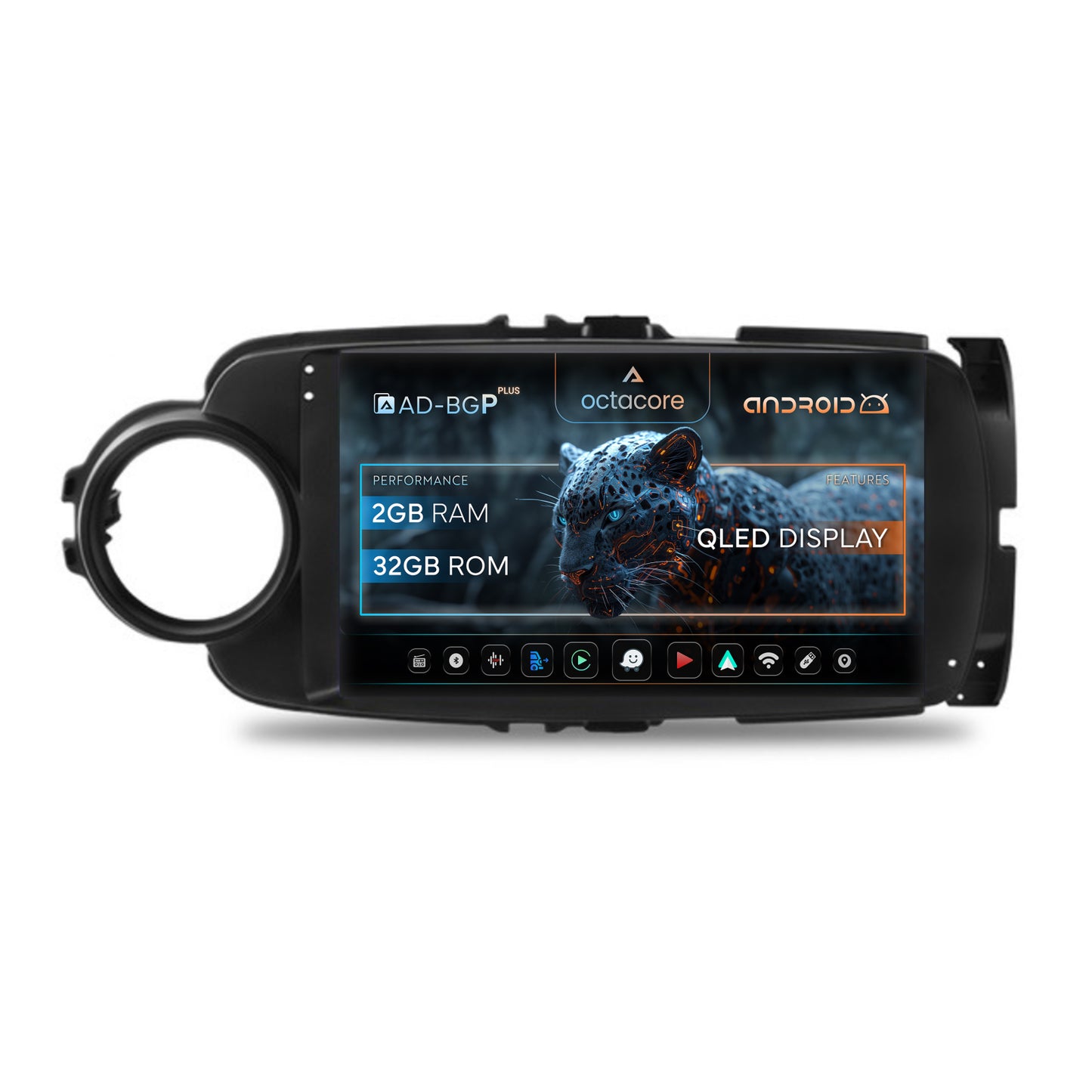 Navigatie Toyota Yaris (2010-2018), Android, P-Octacore / 2GB RAM + 32GB ROM, 9 Inch - AD-BGP9002+AD-BGRKIT104B
