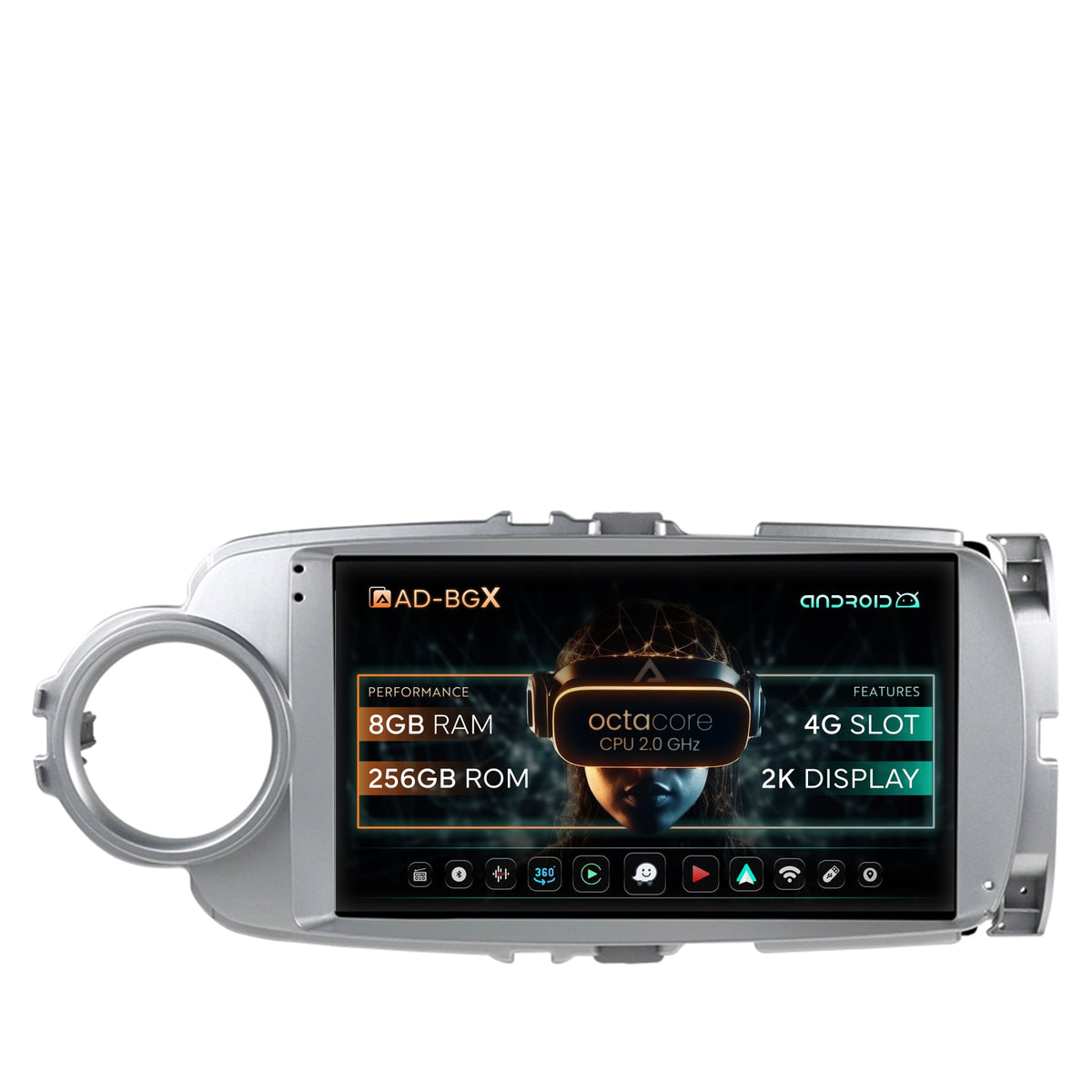 Navigatie Toyota Yaris (2010-2018), Android, X-Octacore / 8GB RAM + 256GB ROM, 9.5 Inch - AD-BGX9008+AD-BGRKIT104
