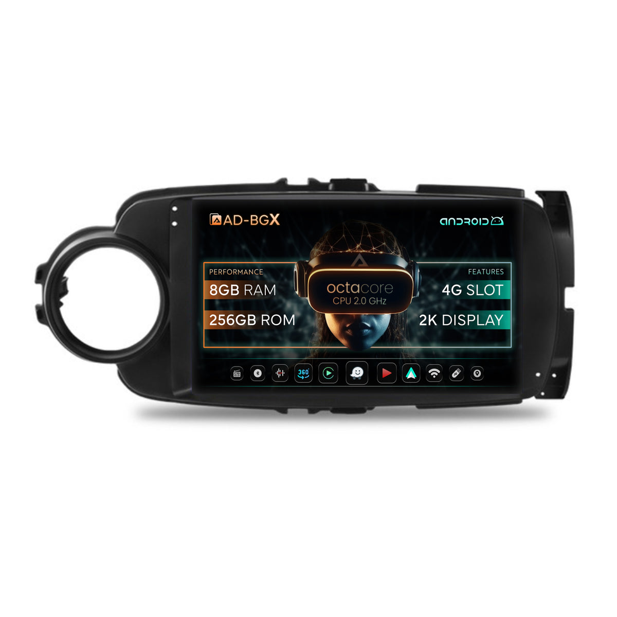 Navigatie Toyota Yaris (2010-2018), Android, X-Octacore / 8GB RAM + 256GB ROM, 9.5 Inch - AD-BGX9008+AD-BGRKIT104B
