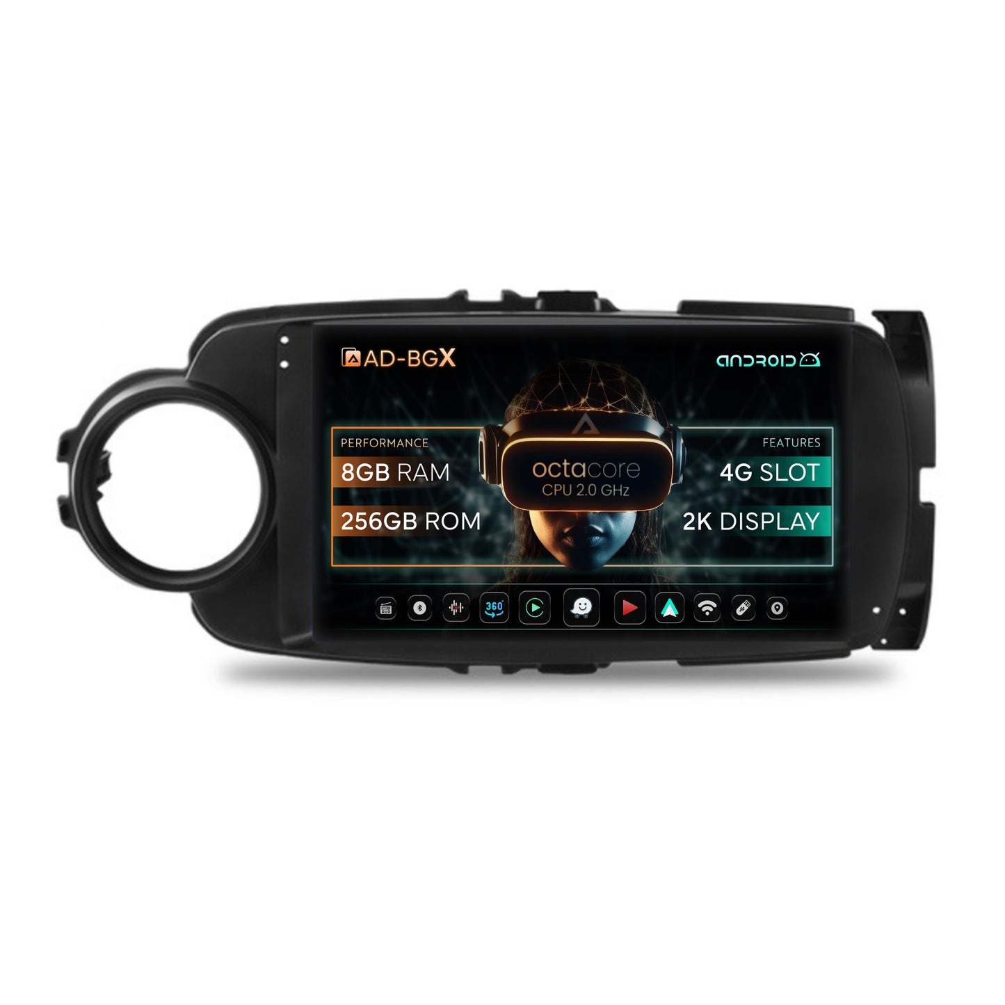 Navigatie Toyota Yaris (2010-2018), Android, X-Octacore / 8GB RAM + 256GB ROM, 9.5 Inch - AD-BGX9008+AD-BGRKIT104B