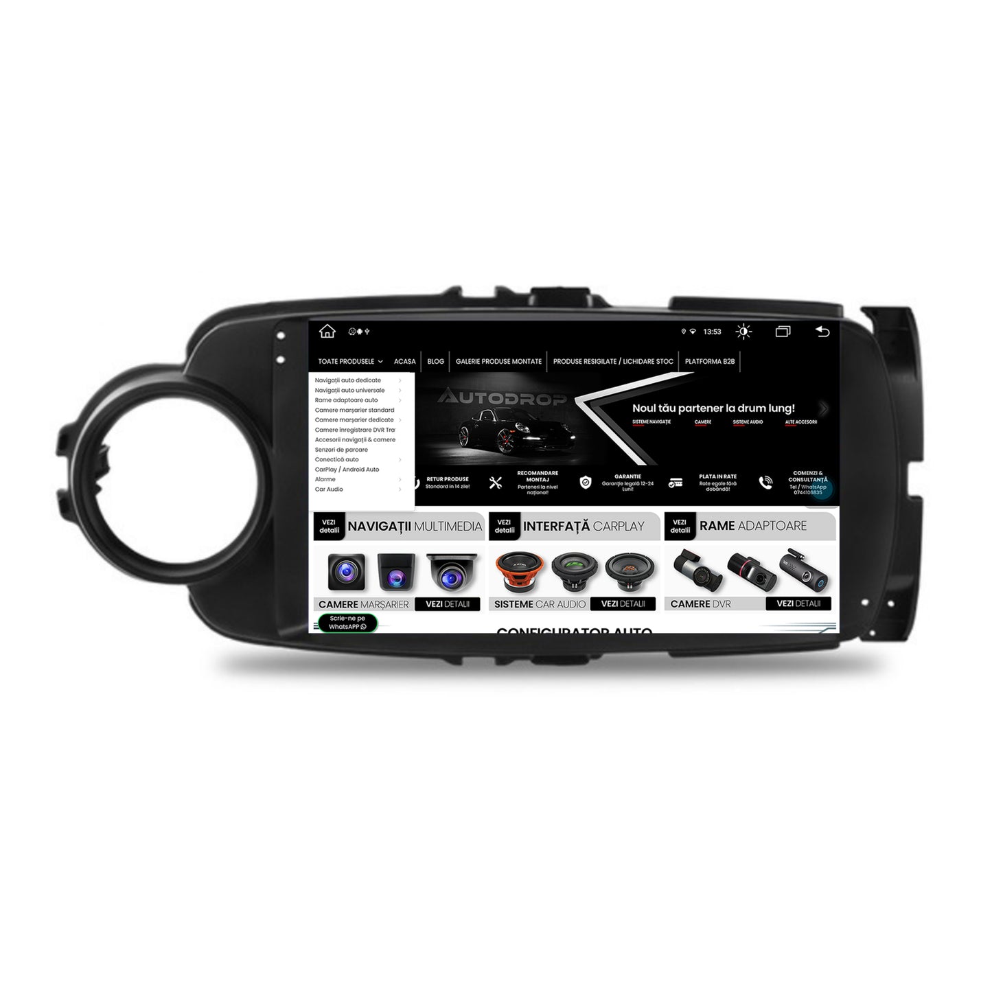 Navigatie Toyota Yaris (2010-2018), Android, Z-Octacore / 8GB RAM + 256GB ROM, 9 Inch - AD-BGZ9008+AD-BGRKIT104B