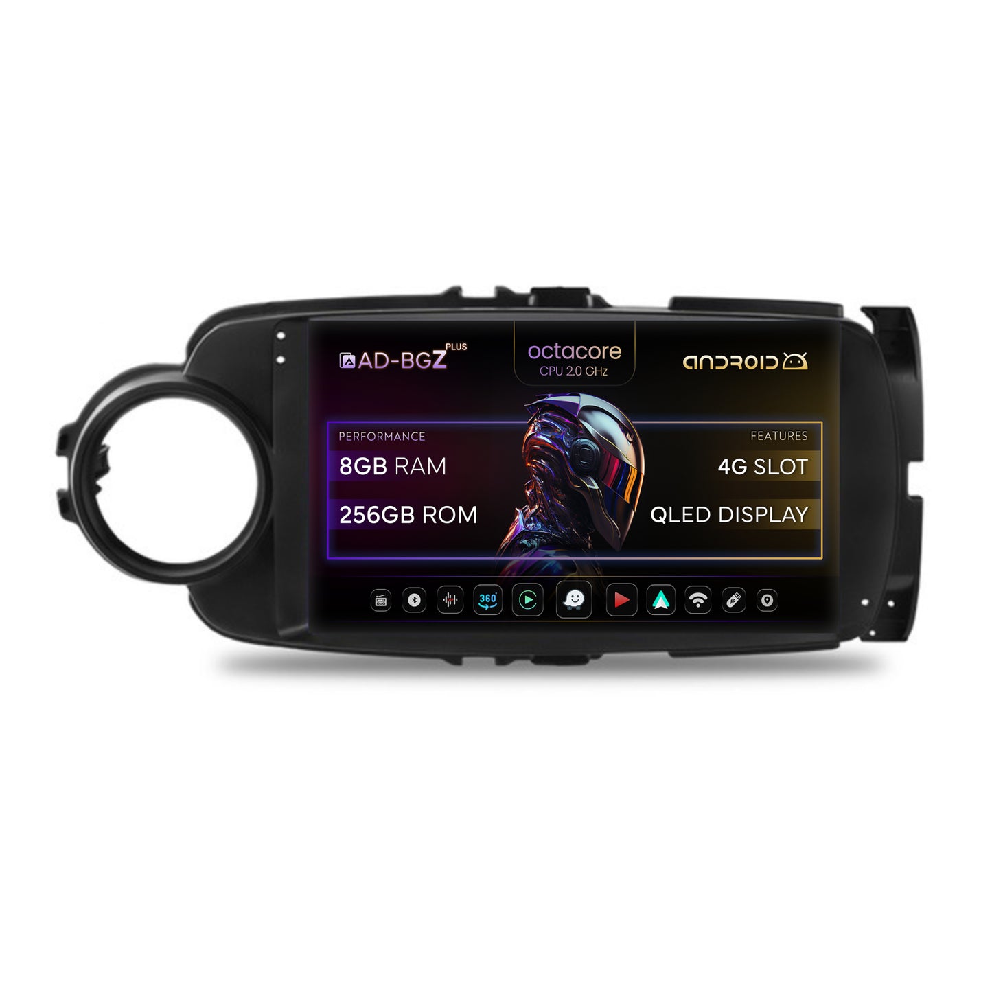 Navigatie Toyota Yaris (2010-2018), Android, Z-Octacore / 8GB RAM + 256GB ROM, 9 Inch - AD-BGZ9008+AD-BGRKIT104B