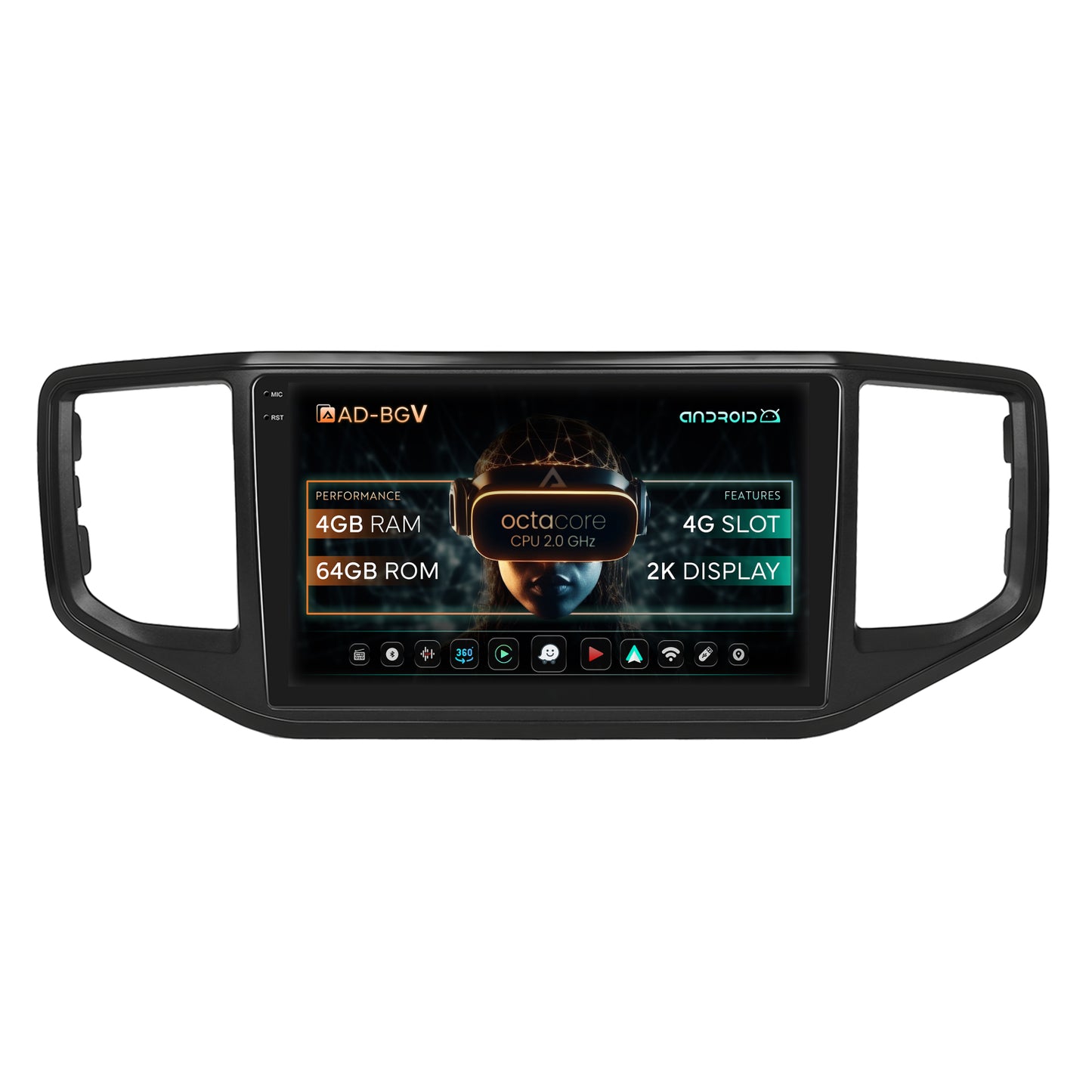 Navigatie Volkswagen Amarok (2017-2021), Android, V-Octacore / 4GB RAM + 64GB ROM, 9.5 Inch - AD-BGV9004+AD-BGRKIT030