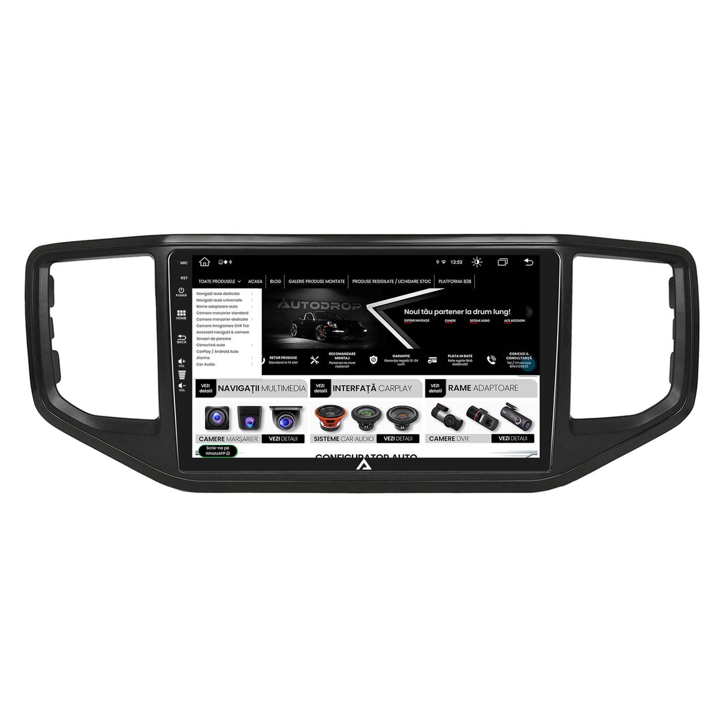 Navigatie Volkswagen Amarok (2017-2021), Android, Z-Octacore / 8GB RAM + 256GB ROM, 9 Inch - AD-BGZ9008+AD-BGRKIT030