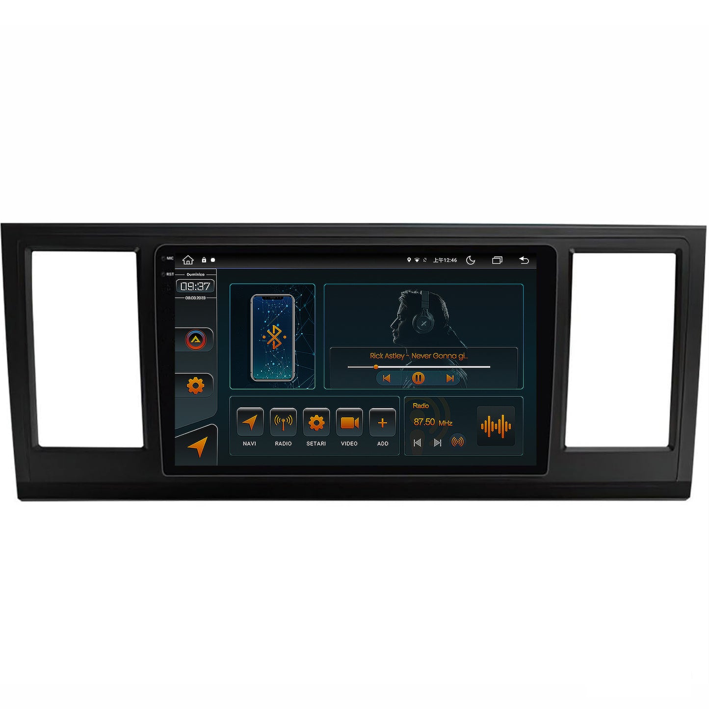 Navigatie Volkswagen Transporter / Caravelle / Multivan T6 (2015+), Android, V-Octacore / 4GB RAM + 64GB ROM, 9.5 Inch - AD-BGV9004+AD-BGRKIT056V2