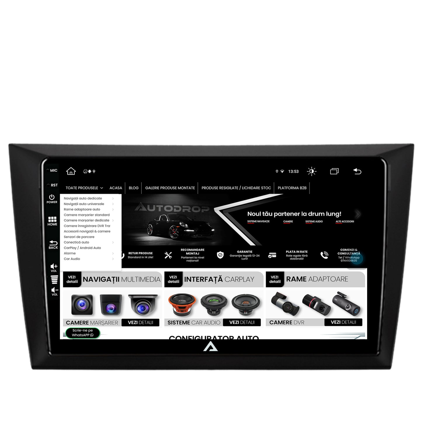 Navigatie Volkswagen Golf 6, Android, Z-Octacore / 8GB RAM + 256GB ROM, 9 Inch - AD-BGZ9008+AD-BGRKIT024V2