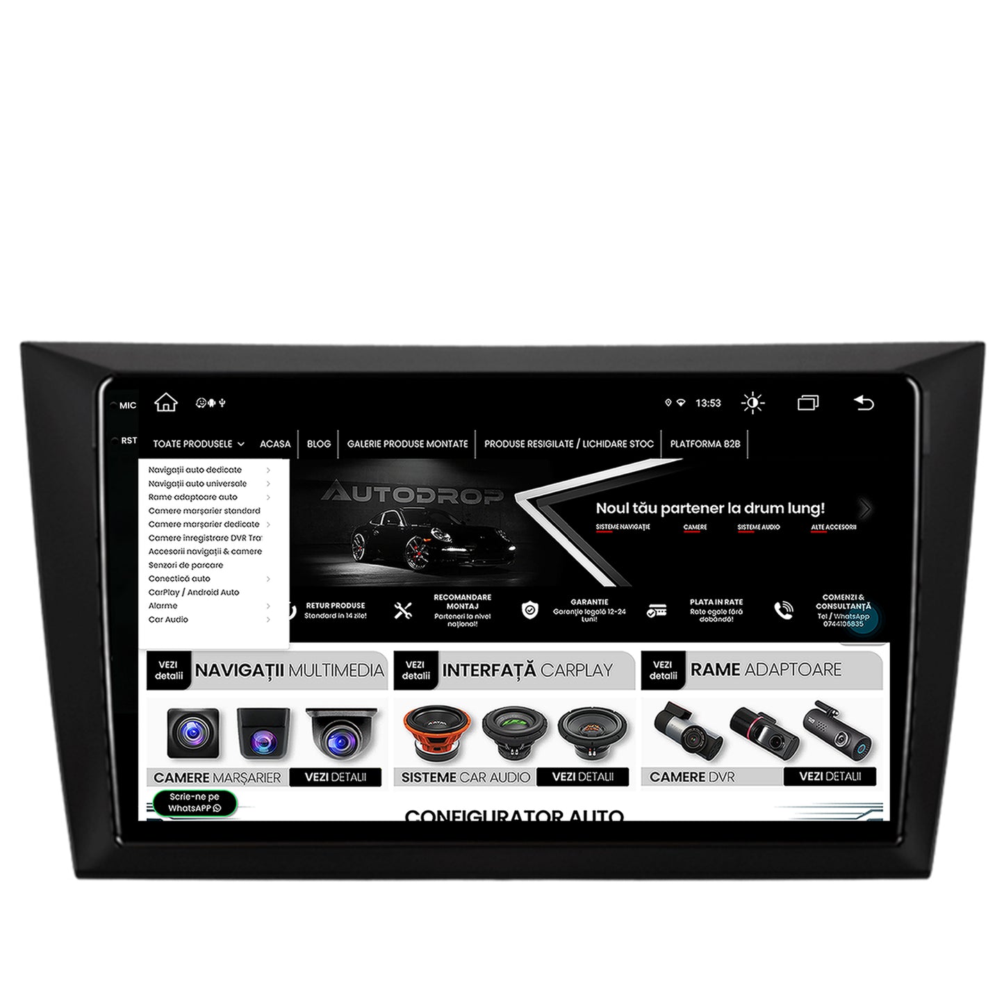 Navigatie Volkswagen Golf 6, Android, X-Octacore / 8GB RAM + 256GB ROM, 9.5 Inch - AD-BGX9008+AD-BGRKIT024V2