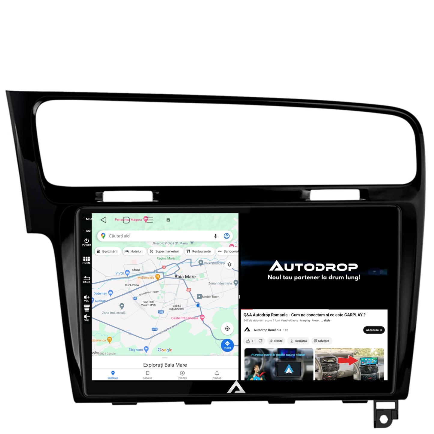 Navigatie Volkswagen Golf 7, Android, P-Octacore / 2GB RAM + 32GB ROM, 10.1 Inch - AD-BGP10002+AD-BGRKIT023B
