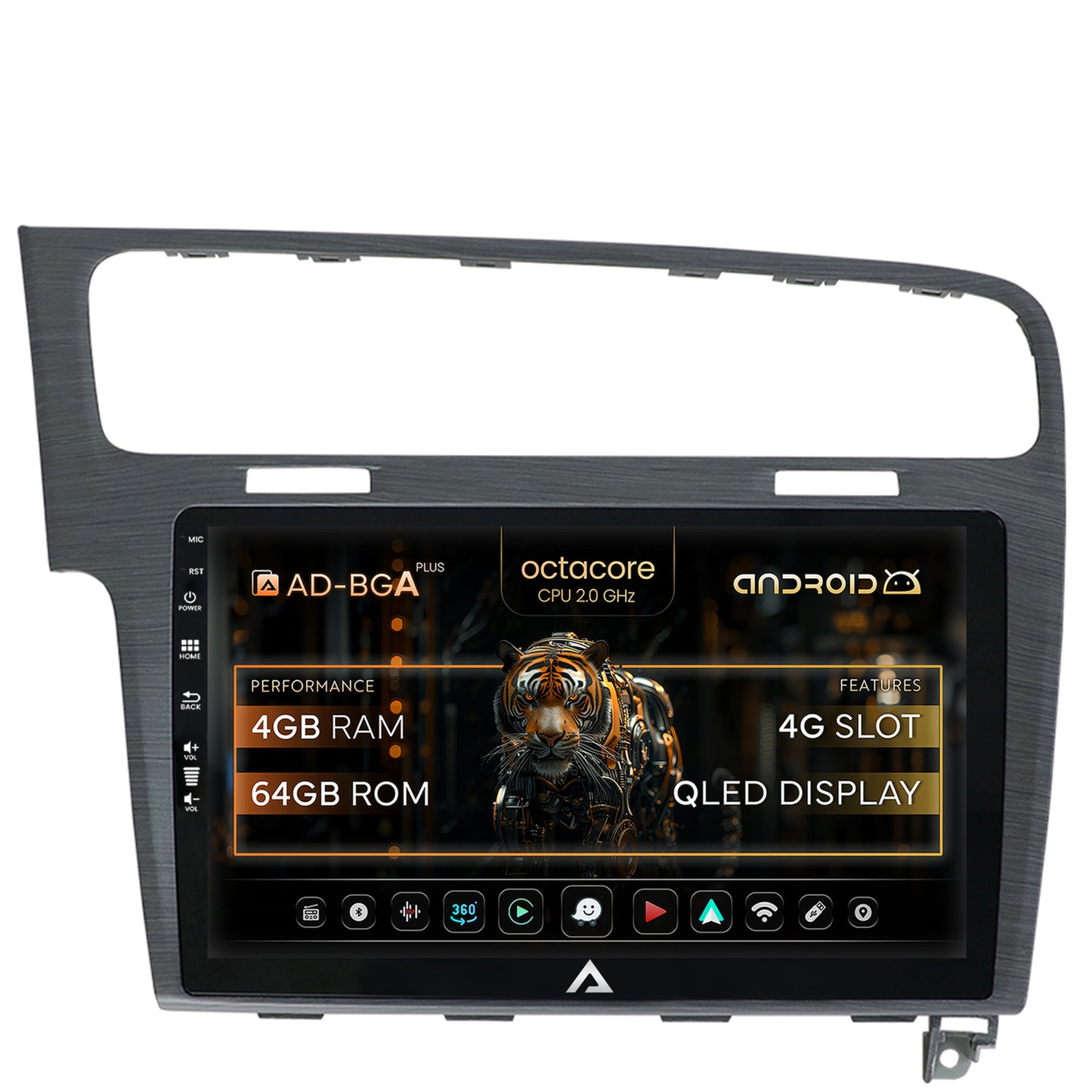 Navigatie Volkswagen Golf 7, Android, A-Octacore / 4GB RAM + 64GB ROM, 10.1 Inch - AD-BGA10004+AD-BGRKIT023A