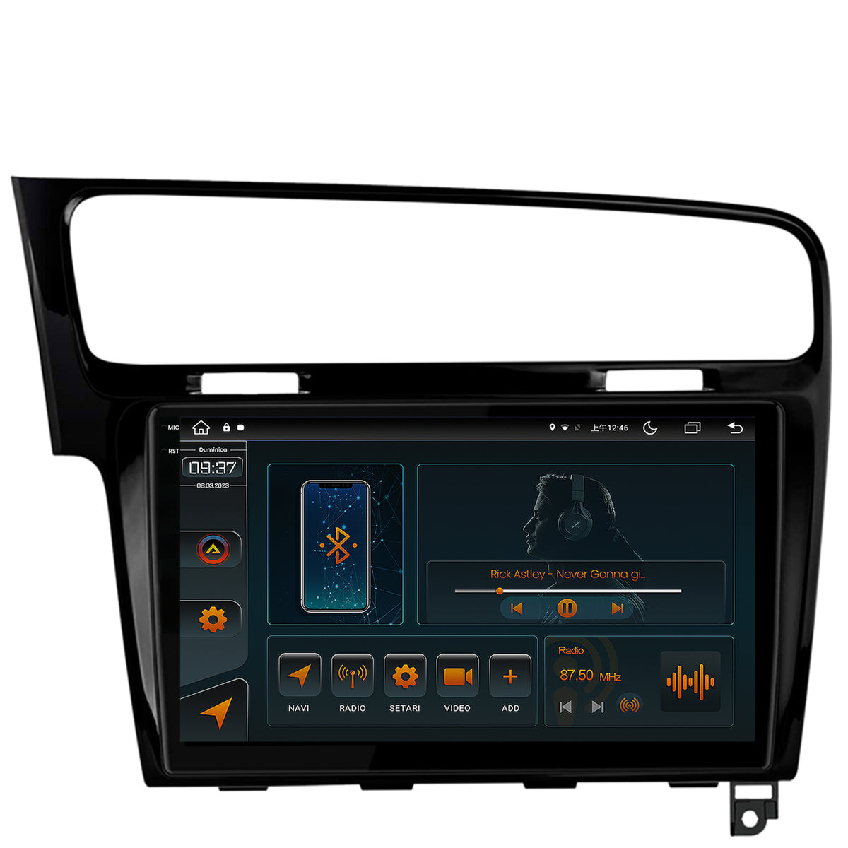 Navigatie Volkswagen GOLF 7, Android, V-Octacore / 4GB RAM + 64GB ROM, 10.36 Inch - AD-BGV10004+AD-BGRKIT023B