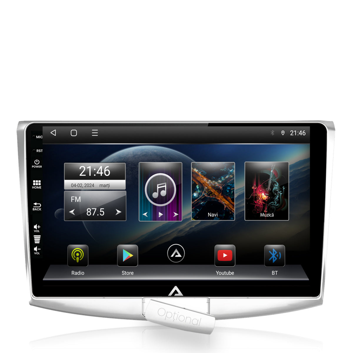 Navigatie Volkswagen Passat B6 / B7 / CC, Android, E-Octacore / 2GB RAM + 32GB ROM, 10.1 Inch - AD-BGE10002+AD-BGRKIT025