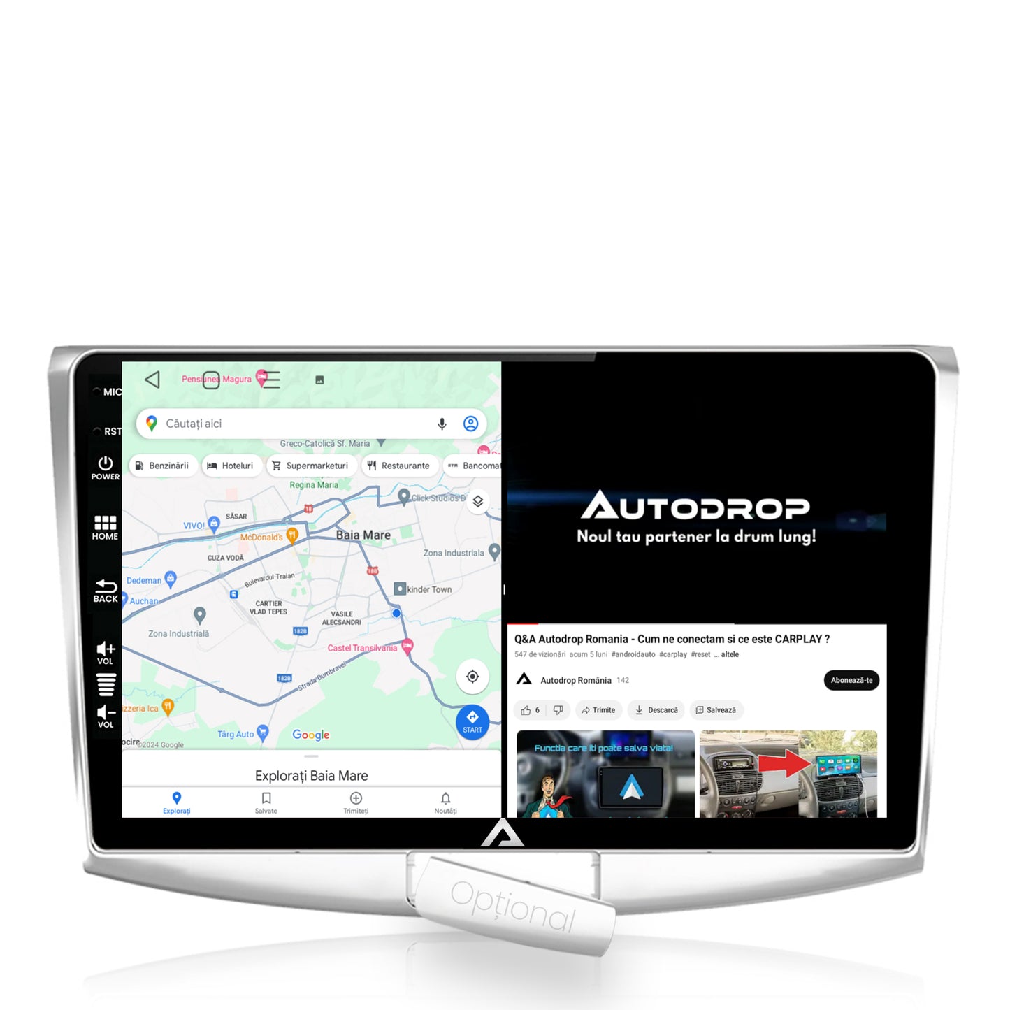 Navigatie Volkswagen Passat B6 / B7 / CC, Android, E-Octacore / 2GB RAM + 32GB ROM, 10.1 Inch - AD-BGE10002+AD-BGRKIT025