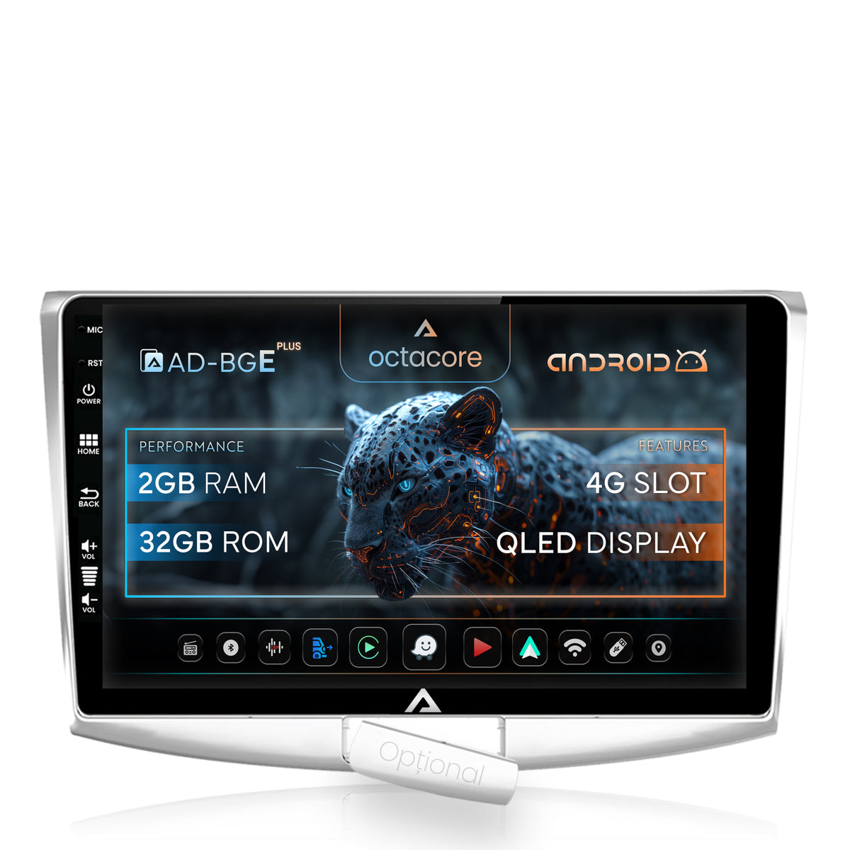 Navigatie Volkswagen Passat B6 / B7 / CC, Android, E-Octacore / 2GB RAM + 32GB ROM, 10.1 Inch - AD-BGE10002+AD-BGRKIT025