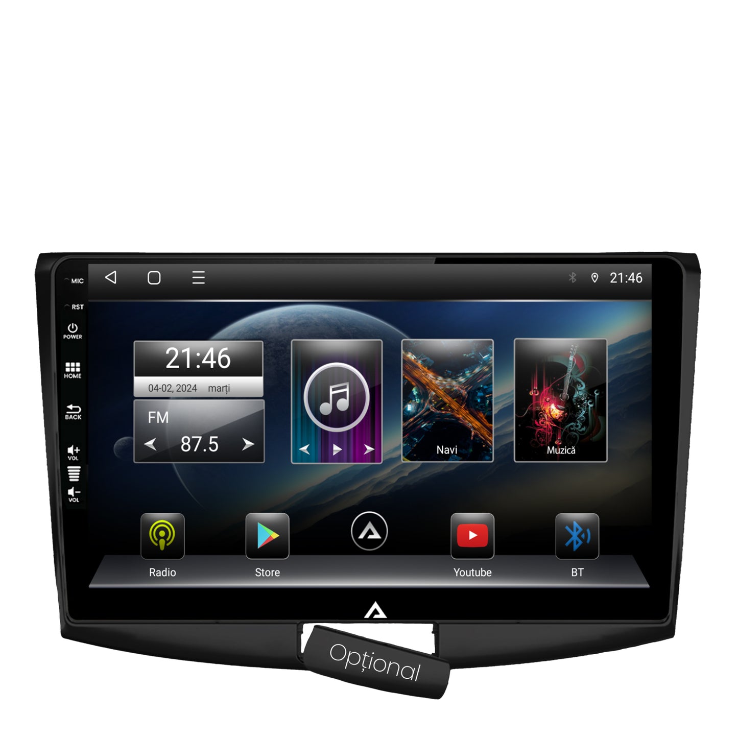Navigatie Volkswagen Passat B6 / B7 / CC, Android, E-Octacore / 2GB RAM + 32GB ROM, 10.1 Inch - AD-BGE10002+AD-BGRKIT025B