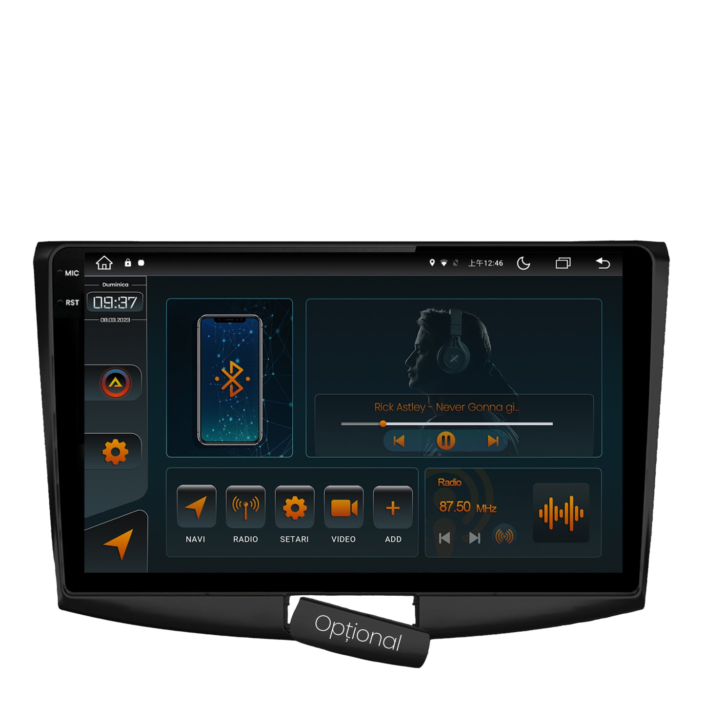 Navigatie Volkswagen Passat B6 / B7 / CC, Android, V-Octacore / 4GB RAM + 64GB ROM, 10.36 Inch - AD-BGV10004+AD-BGRKIT025B