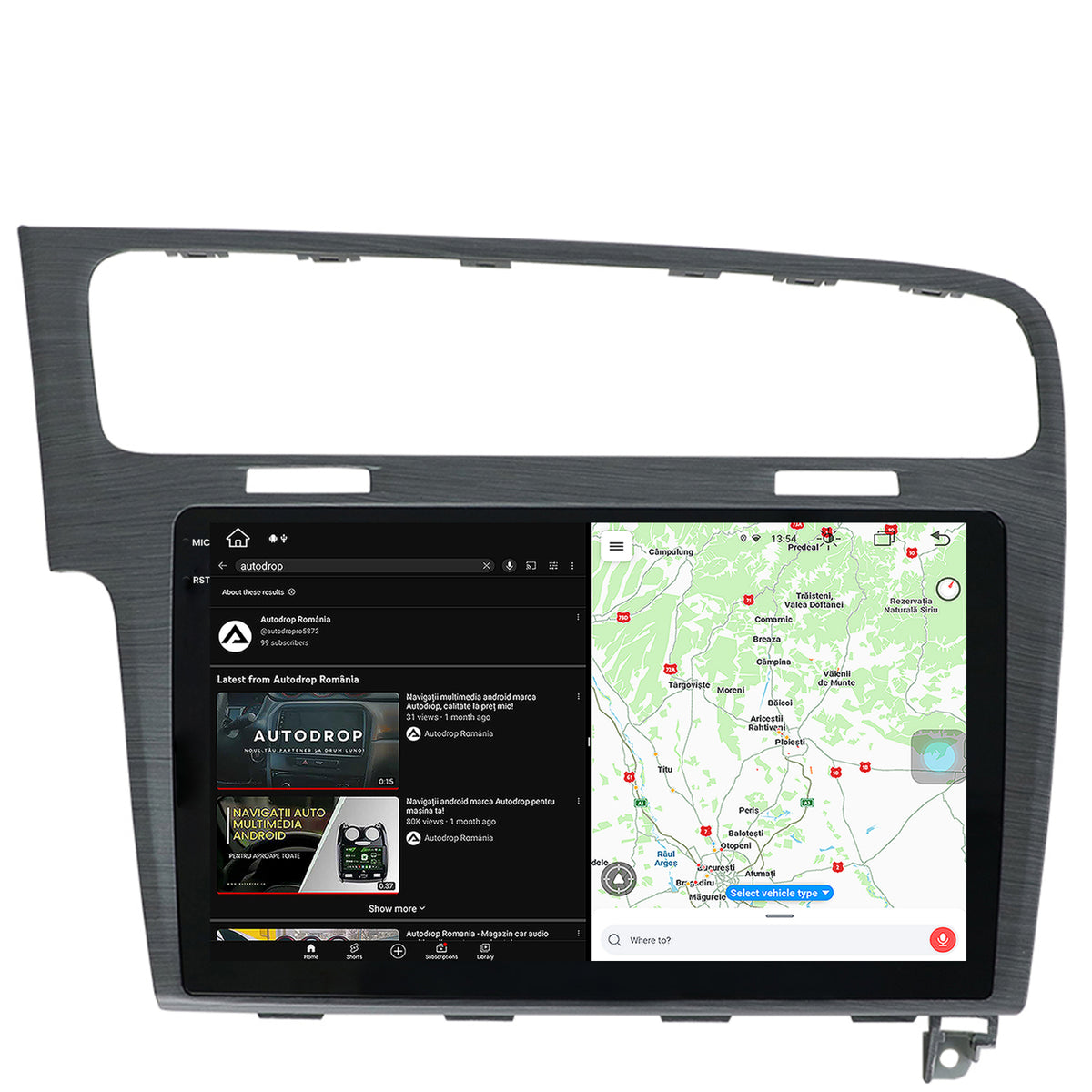 Navigatie Volkswagen GOLF 7, Android, X-Octacore / 8GB RAM + 256GB ROM, 10.36 Inch - AD-BGX10008+AD-BGRKIT023A