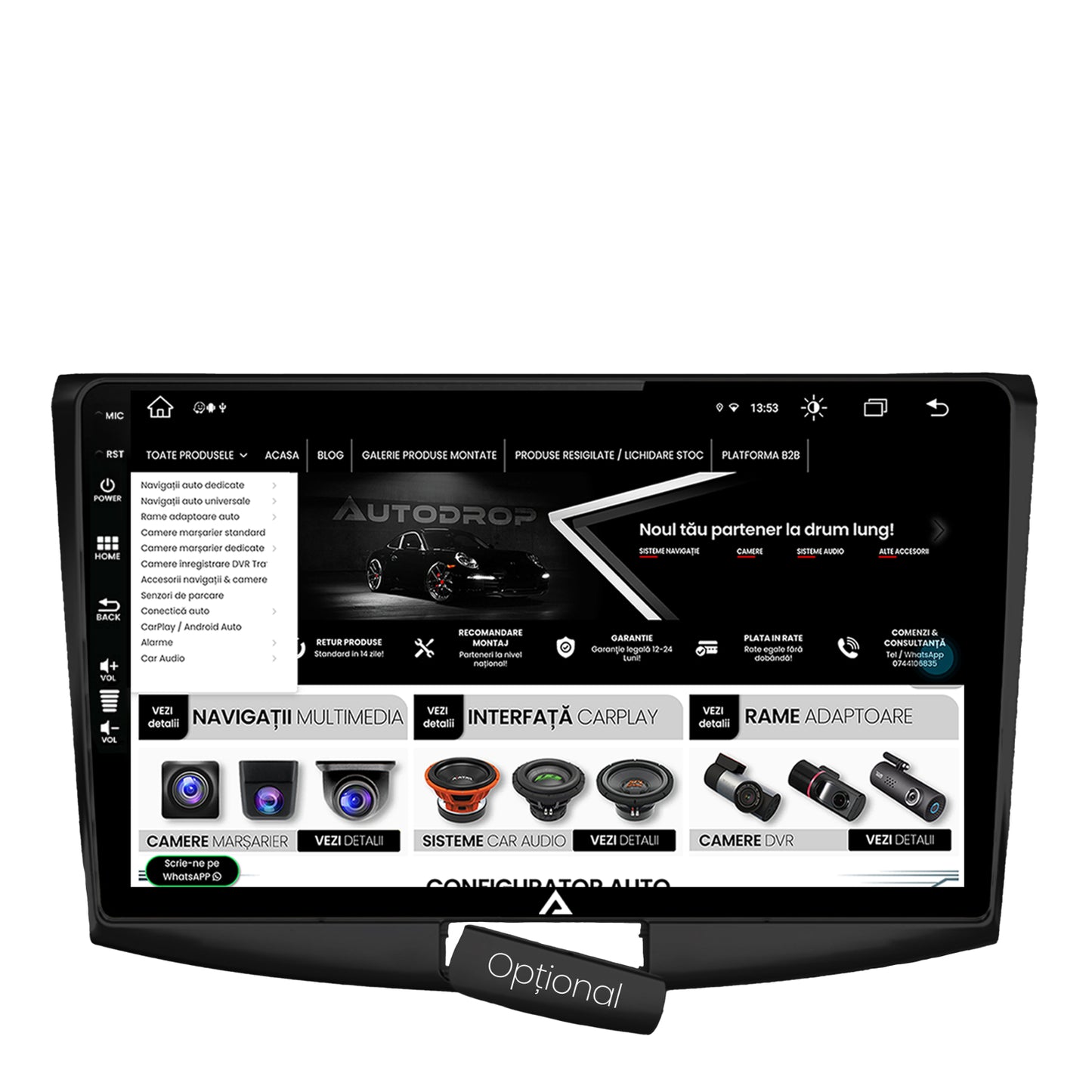 Navigatie Volkswagen Passat B6 / B7 / CC, Android, Z-Octacore / 8GB RAM + 256GB ROM, 10.1 Inch - AD-BGZ10008+AD-BGRKIT025B