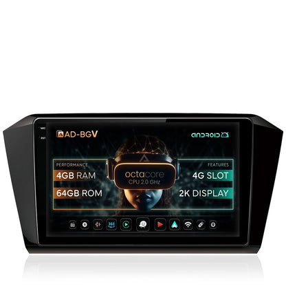Navigatie Volkswagen Passat B8, Android, V-Octacore / 4GB RAM + 64GB ROM, 10.36 Inch - AD-BGV10004+AD-BGRKIT037