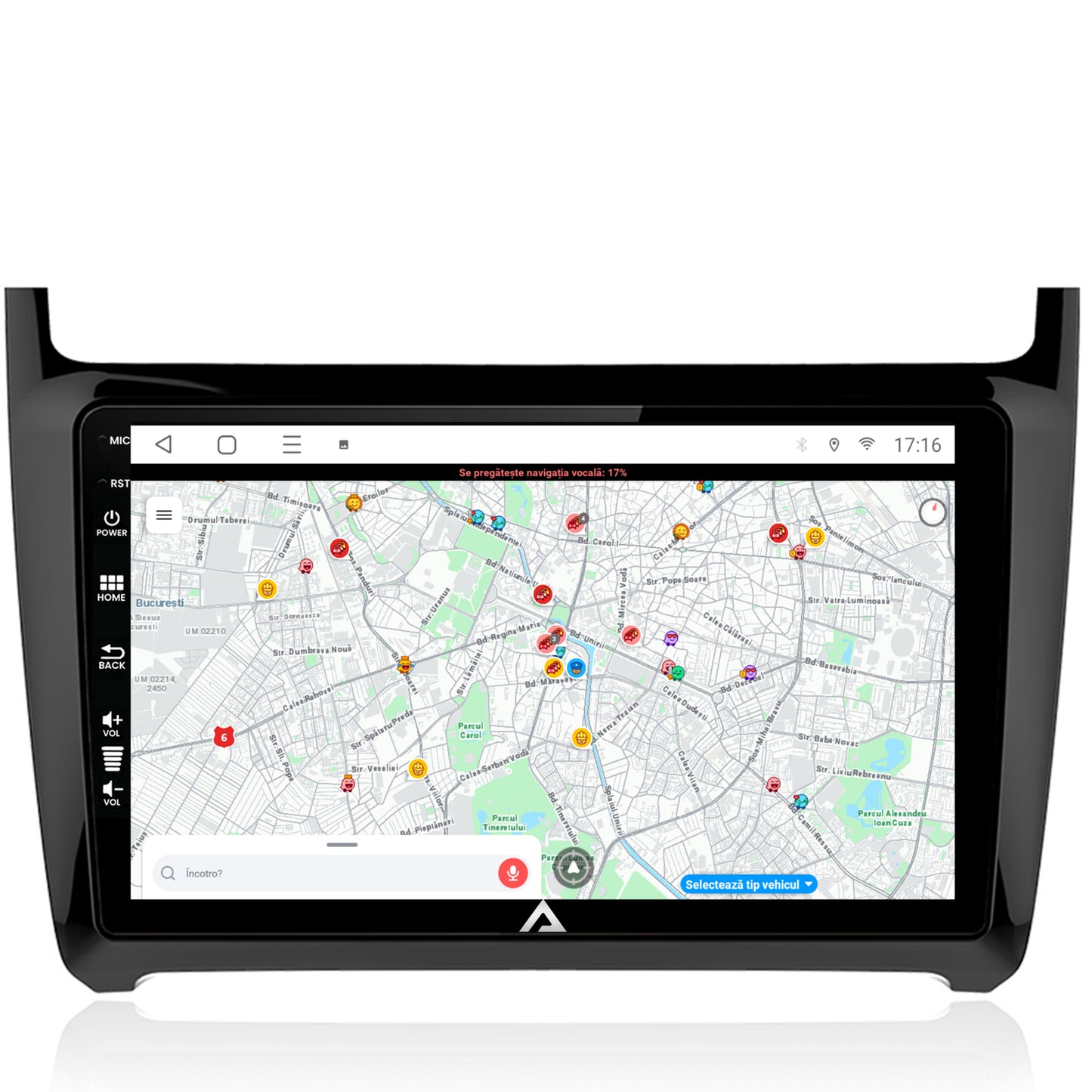 Navigatie Volkswagen Polo (2009+), Android, E-Octacore / 2GB RAM + 32GB ROM, 9 Inch - AD-BGE9002+AD-BGRKIT033