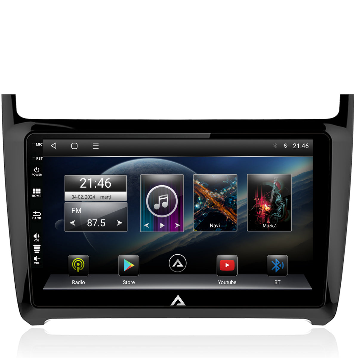 Navigatie Volkswagen Polo (2009+), Android, E-Octacore / 2GB RAM + 32GB ROM, 9 Inch - AD-BGE9002+AD-BGRKIT033