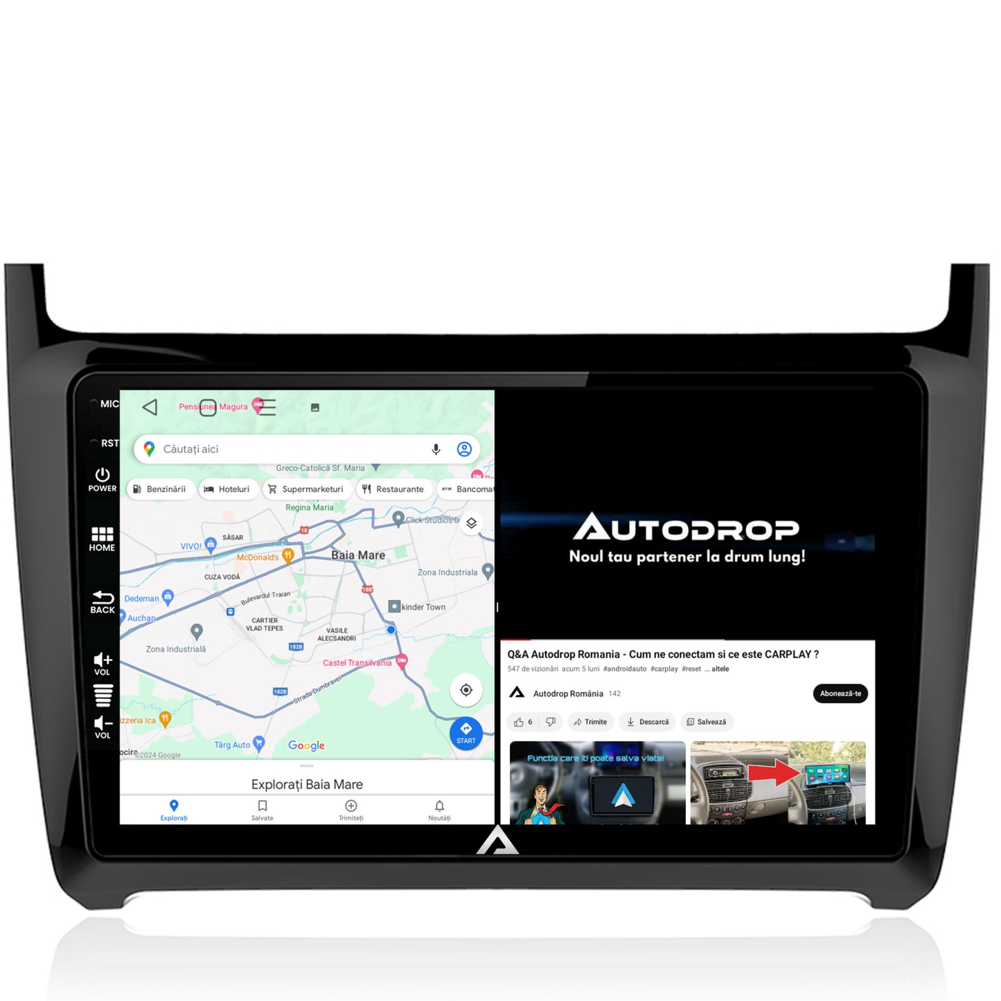 Navigatie Volkswagen Polo (2009+), Android, E-Octacore / 2GB RAM + 32GB ROM, 9 Inch - AD-BGE9002+AD-BGRKIT033