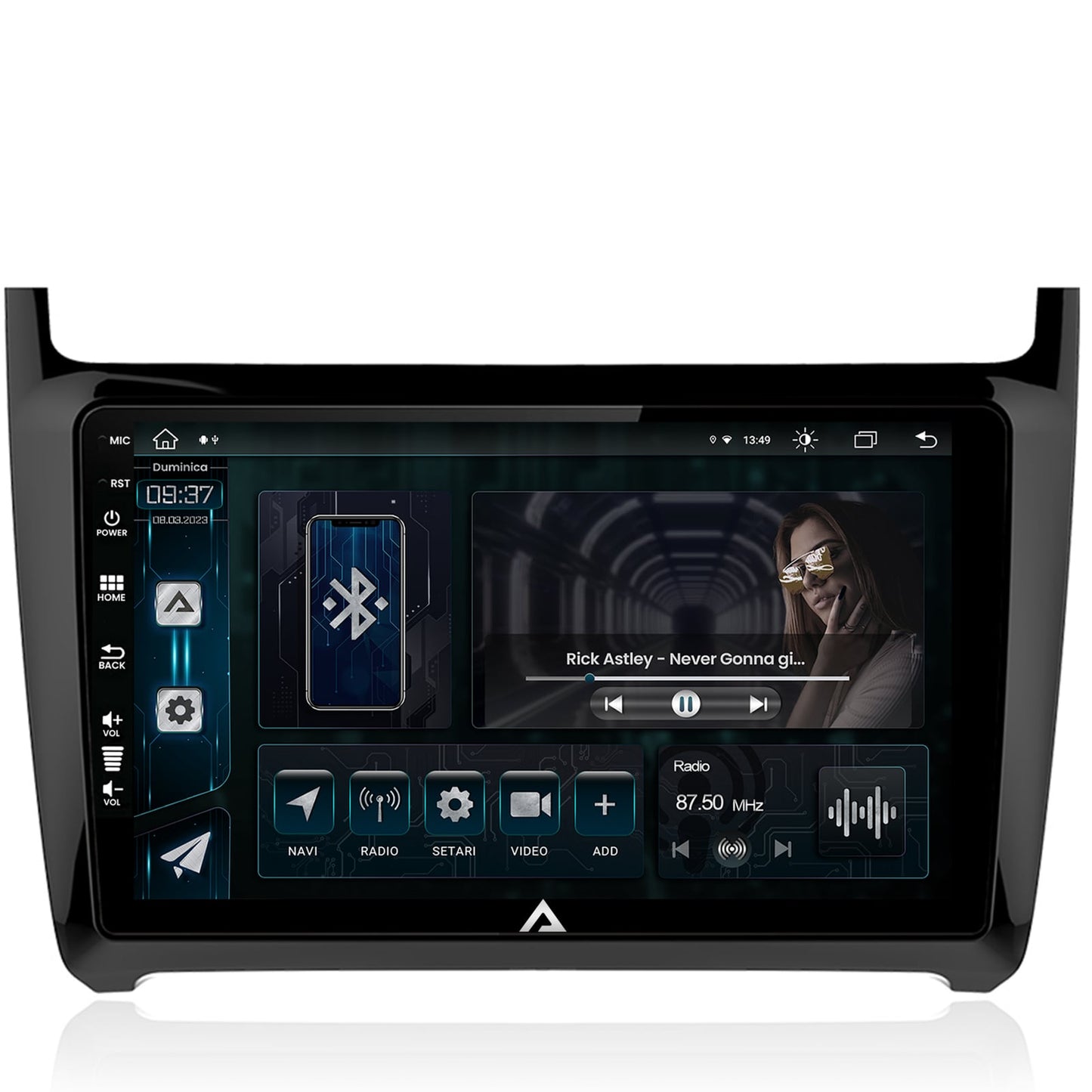 Navigatie Volkswagen Polo (2014+), Android, Z-Octacore / 8GB RAM + 256GB ROM, 9 Inch - AD-BGZ9008+AD-BGRKIT033