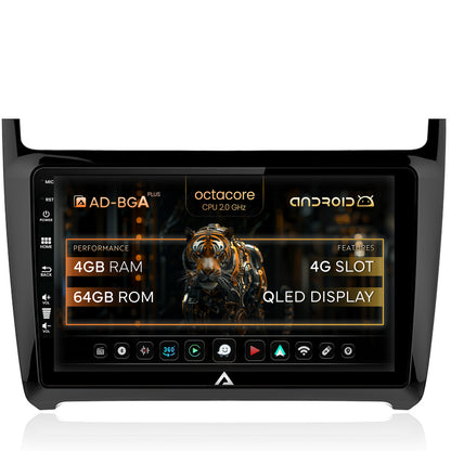 Navigatie Volkswagen Polo (2014+), Android, A-Octacore / 4GB RAM + 64GB ROM, 9 Inch - AD-BGA9004+AD-BGRKIT033