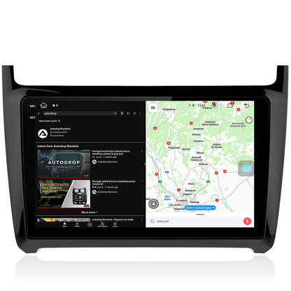 Navigatie Volkswagen Polo (2014+), Android, V-Octacore / 4GB RAM + 64GB ROM, 9.5 Inch - AD-BGV9004+AD-BGRKIT033