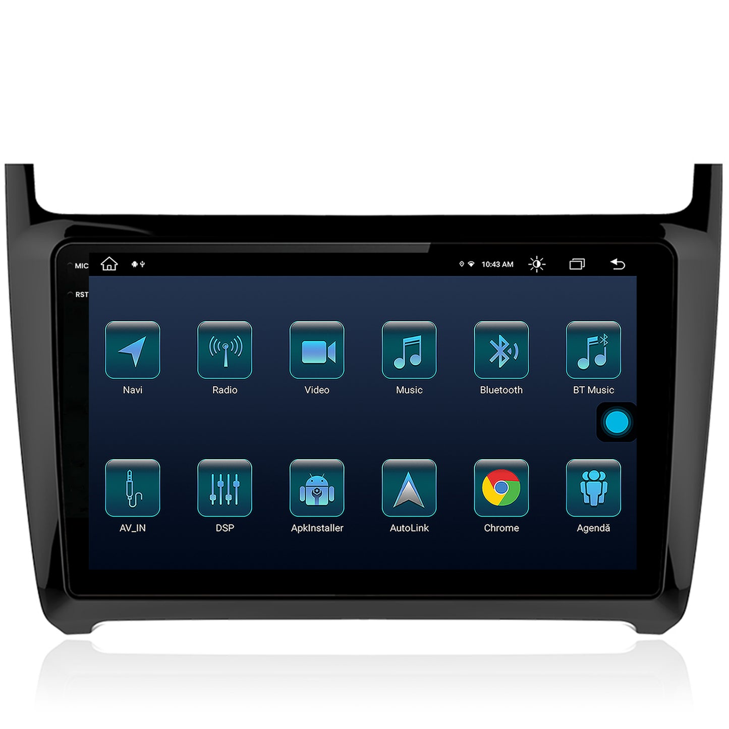 Navigatie Volkswagen Polo (2014+), Android, X-Octacore / 8GB RAM + 256GB ROM, 9.5 Inch - AD-BGX9008+AD-BGRKIT033