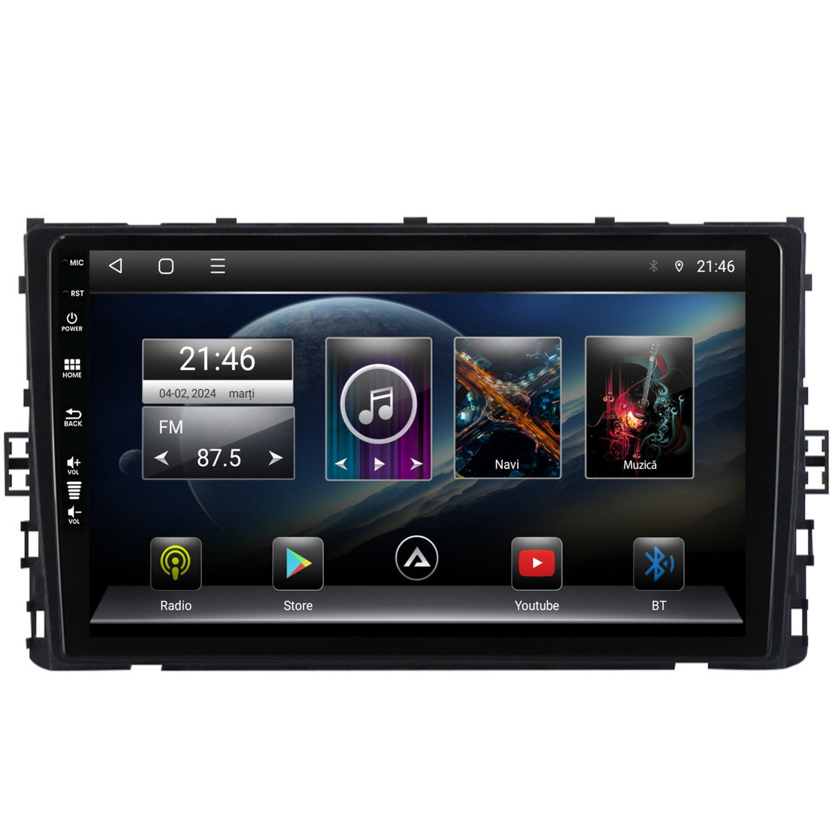 Navigatie Volkswagen T-Cross (2018+), Android, P-Octacore / 2GB RAM + 32GB ROM, 9 Inch - AD-BGP9002+AD-BGRKIT041V3