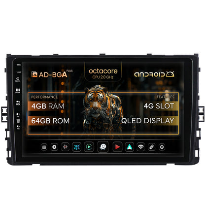 Navigatie Volkswagen Polo (2018+), Android, A-Octacore / 4GB RAM + 64GB ROM, 9 Inch - AD-BGA9004+AD-BGRKIT041