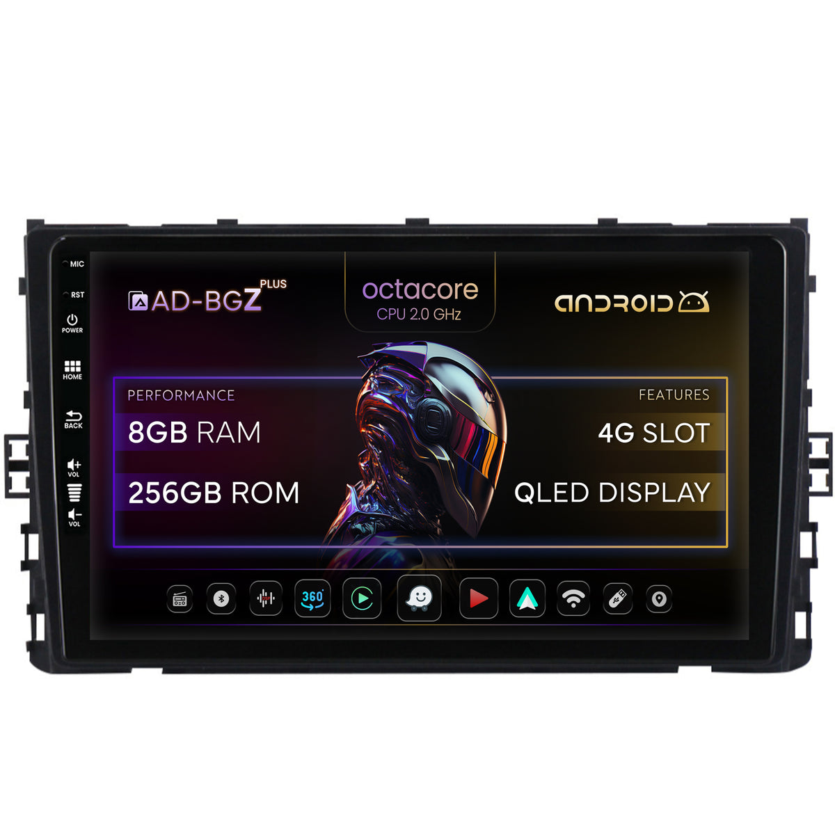 Navigatie Volkswagen Polo (2018+), Android, Z-Octacore / 8GB RAM + 256GB ROM, 9 Inch - AD-BGZ9008+AD-BGRKIT041