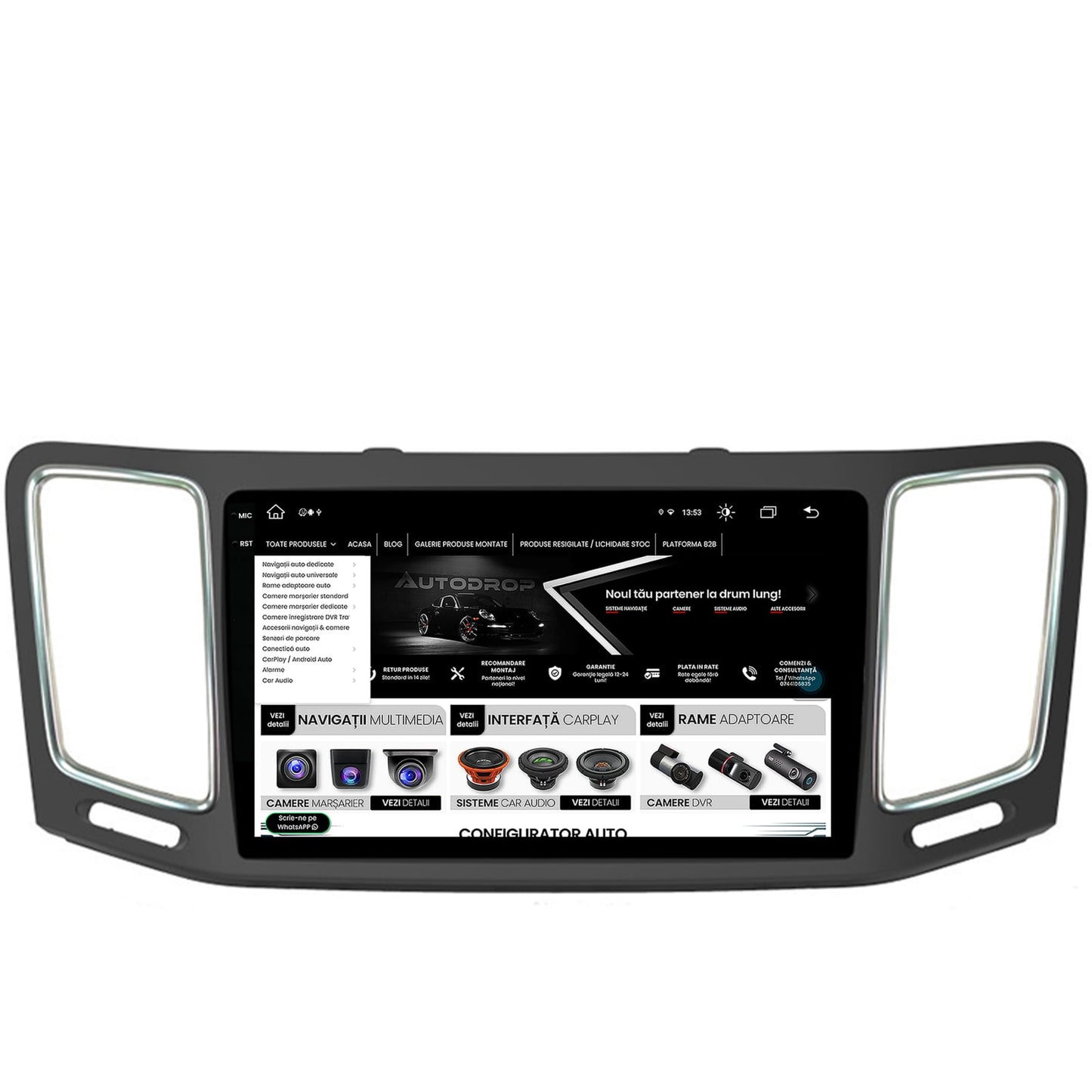 Navigatie Volkswagen Sharan / Seat Alhambra (2010-2018), Android, V-Octacore / 4GB RAM + 64GB ROM, 9.5 Inch - AD-BGV9004+AD-BGRKIT044