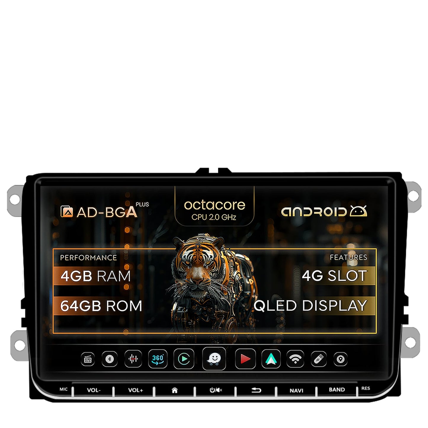Navigatie Volkswagen, Skoda, Seat, Android 13, A-Octacore / 4GB RAM + 64GB ROM, 9 Inch - AD-BGAW9AC