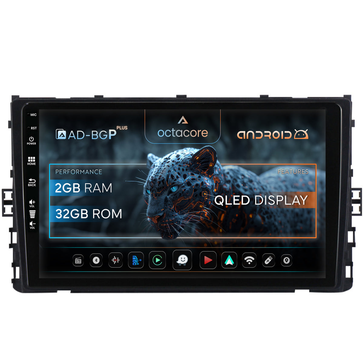 Navigatie Volkswagen T-Cross (2018+), Android, P-Octacore / 2GB RAM + 32GB ROM, 9 Inch - AD-BGP9002+AD-BGRKIT041V3