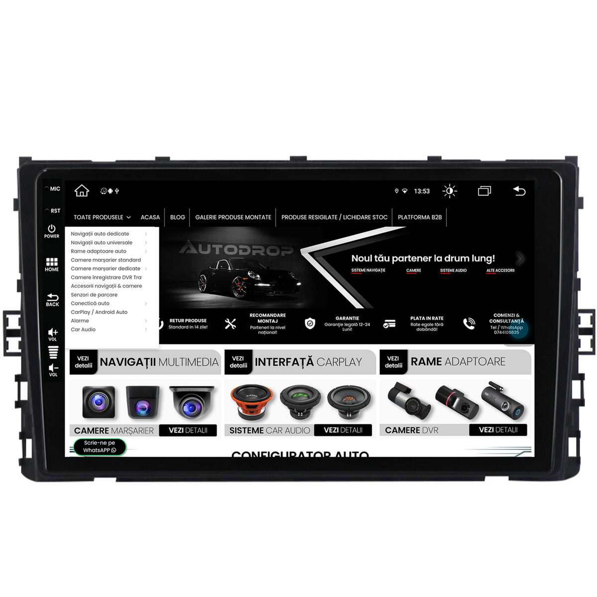 Navigatie Volkswagen Taigo (2021+), Android, Z-Octacore / 8GB RAM + 256GB ROM, 9 Inch - AD-BGZ9008+AD-BGRKIT041V5