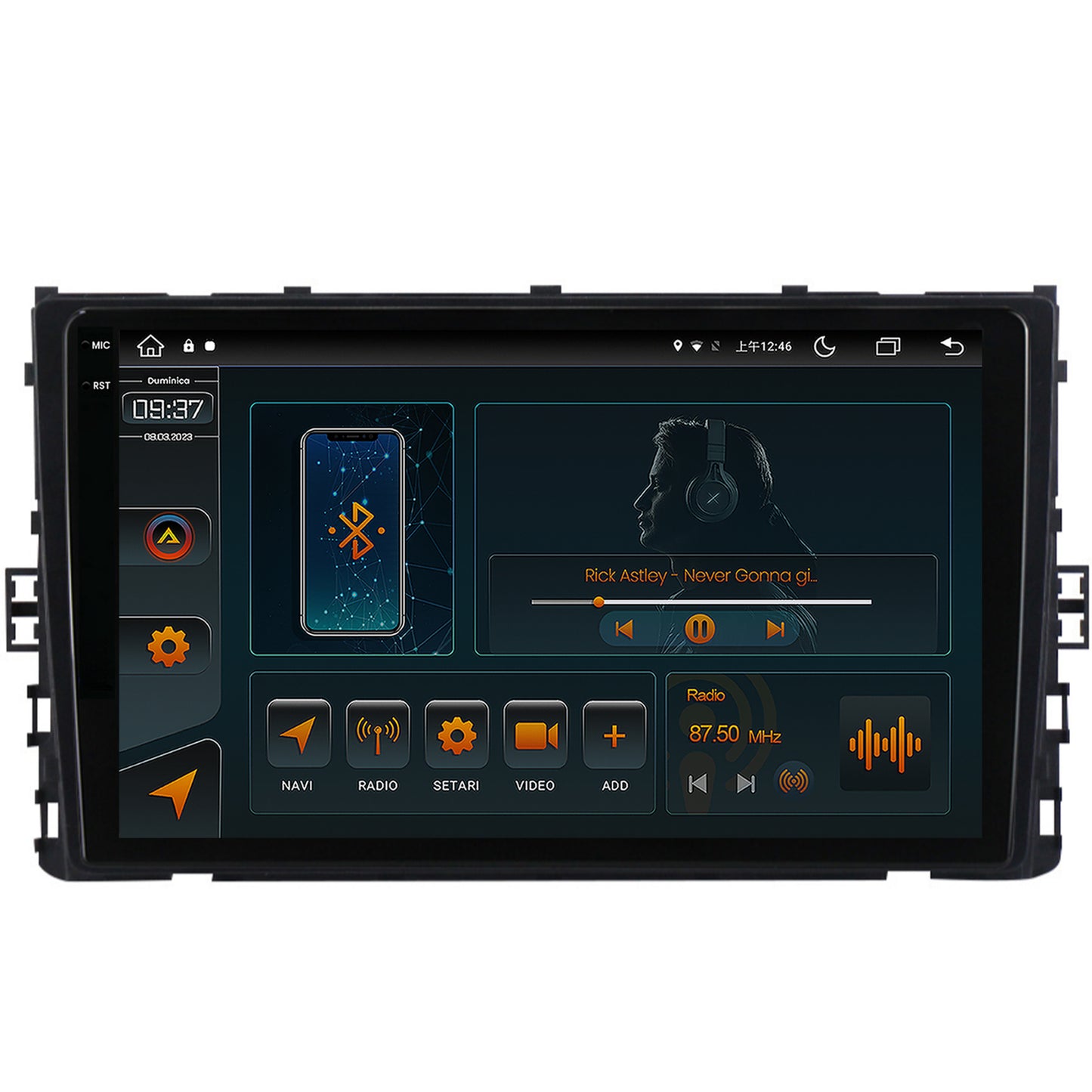 Navigatie Volkswagen T-Roc (2017-Prezent), Android, V-Octacore / 4GB RAM + 64GB ROM, 9.5 Inch - AD-BGV9004+AD-BGRKIT041-V2