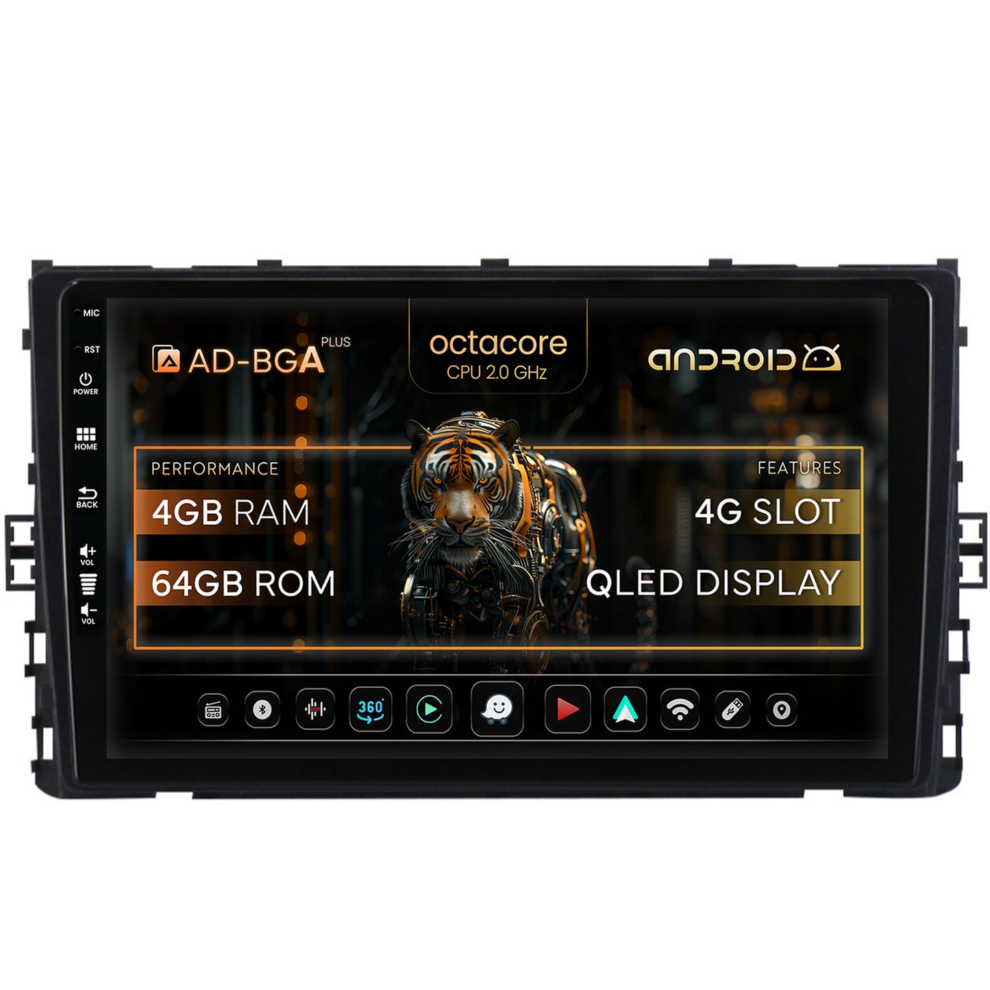 Navigatie Volkswagen Taigo (2021+), Android, A-Octacore / 4GB RAM + 64GB ROM, 9 Inch - AD-BGA9004+AD-BGRKIT041V5