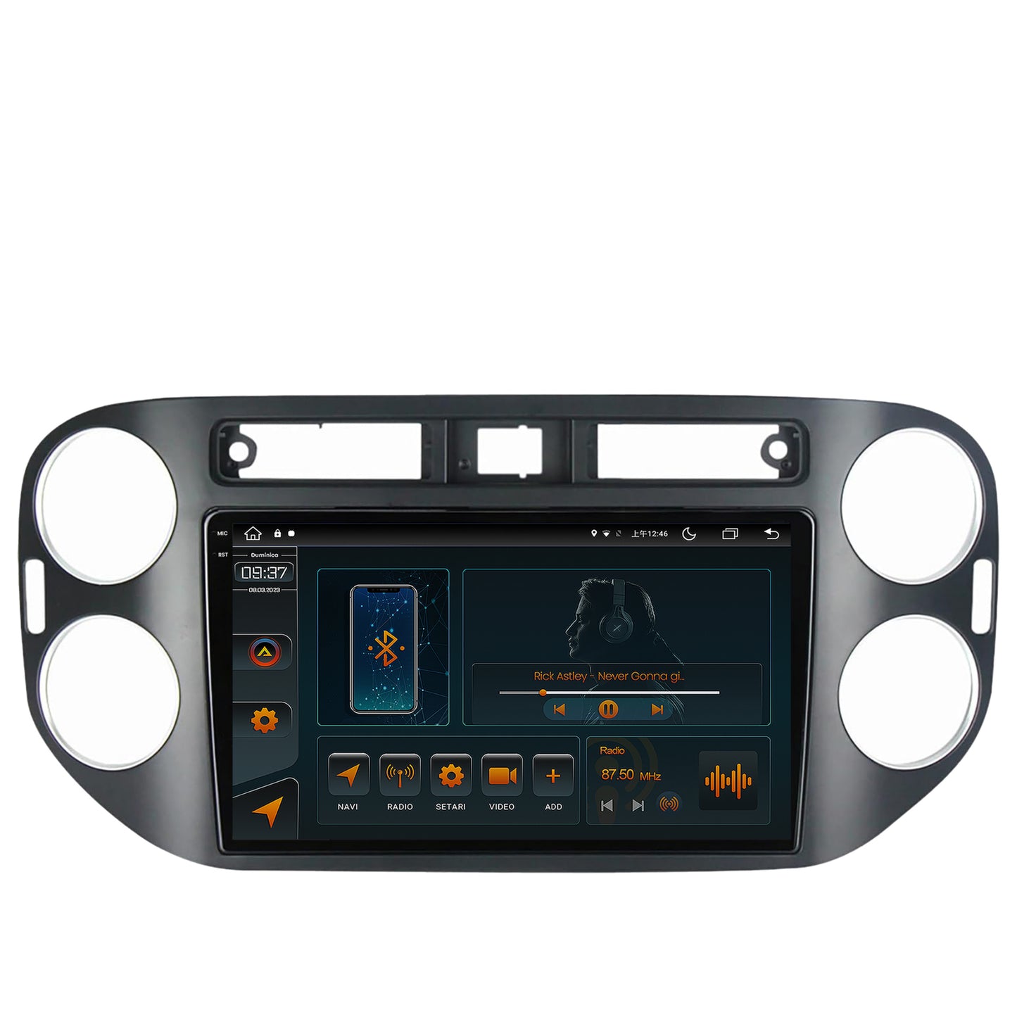 Navigatie Volkswagen Tiguan (2010-2016), Android, V-Octacore / 4GB RAM + 64GB ROM, 9.5 Inch - AD-BGV9004+AD-BGRKIT035-1016