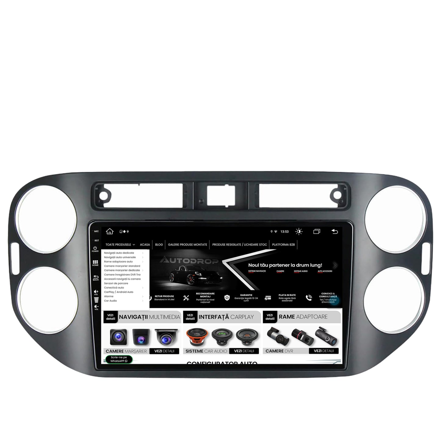 Navigatie Volkswagen Tiguan (2010-2016), Android, Z-Octacore / 8GB RAM + 256GB ROM, 9 Inch - AD-BGZ9008+AD-BGRKIT035-1016