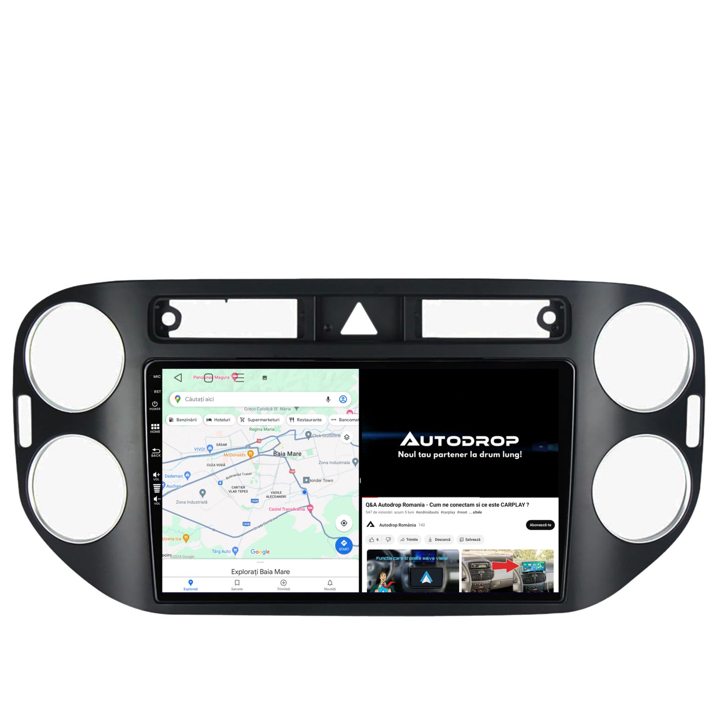 Navigatie Volkswagen Tiguan (2008-2010) / VW Golf 5 Plus (2004-2012), Android, E-Octacore / 2GB RAM + 32GB ROM, 9 Inch - AD-BGE9002+AD-BGRKIT035-0810