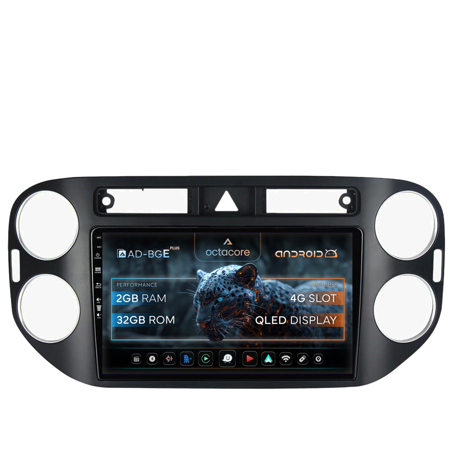Navigatie Volkswagen Tiguan (2008-2010) / VW Golf 5 Plus (2004-2012), Android, E-Octacore / 2GB RAM + 32GB ROM, 9 Inch - AD-BGE9002+AD-BGRKIT035-0810